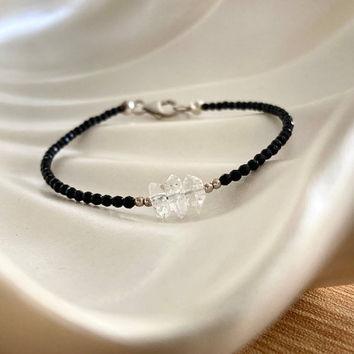Herkimer Diamond & Black Tourmaline Bracelet