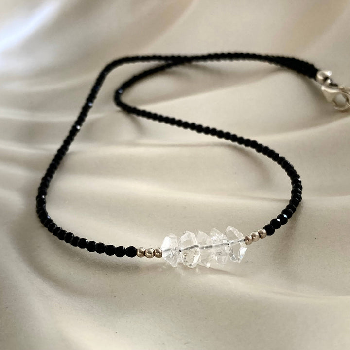 Herkimer Diamond & Black Tourmaline Necklace