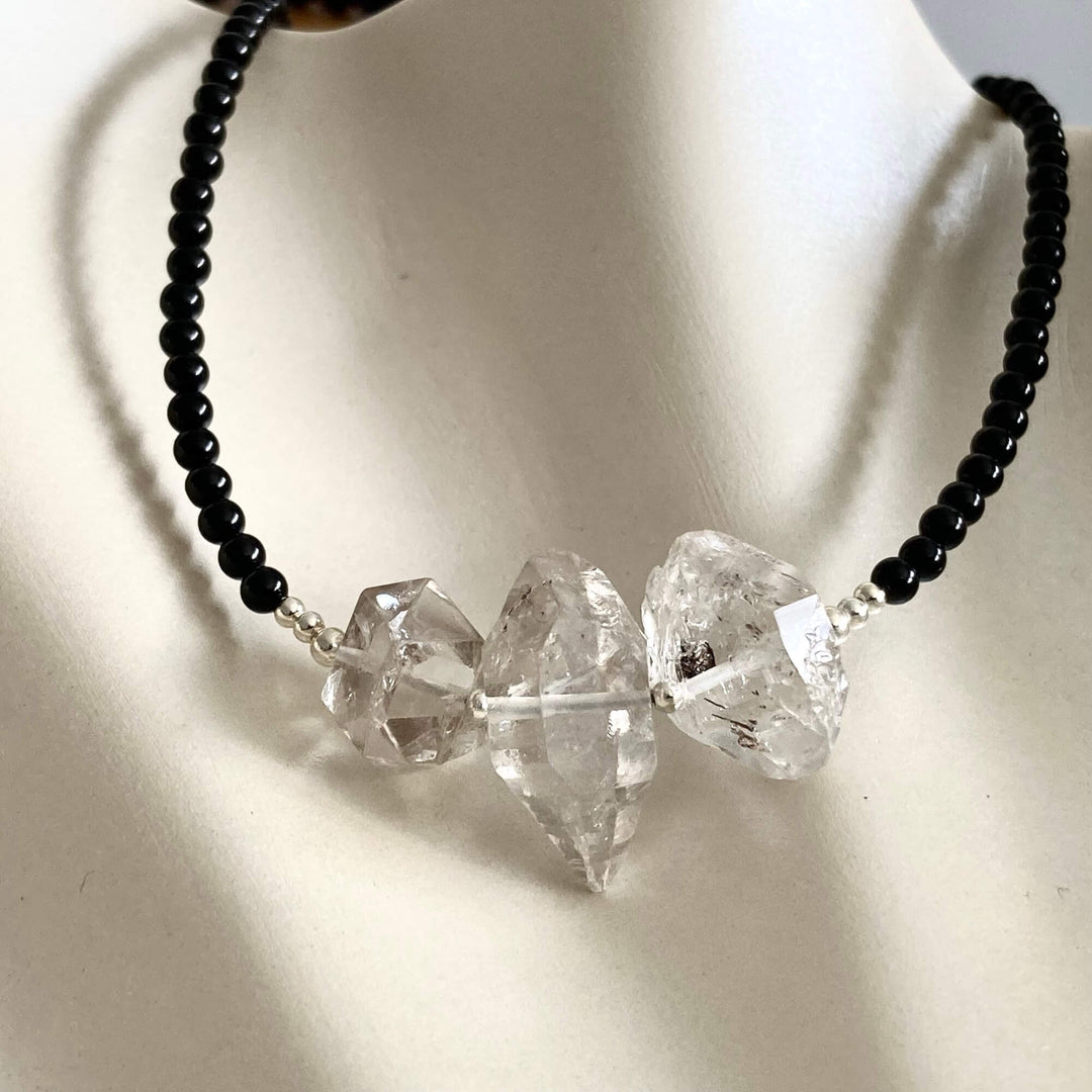 Herkimer Diamond & Black Tourmaline Necklace