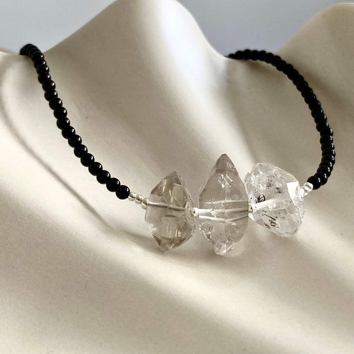 Herkimer Diamond & Black Tourmaline Necklace