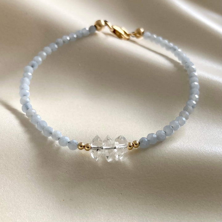 Golden Herkimer & Angelite Bracelet