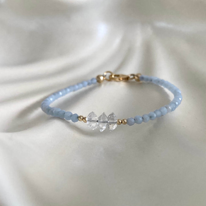 Golden Herkimer & Angelite Bracelet