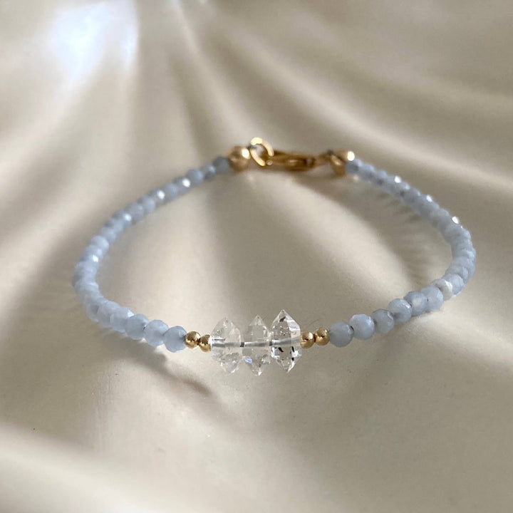Golden Herkimer & Angelite Bracelet