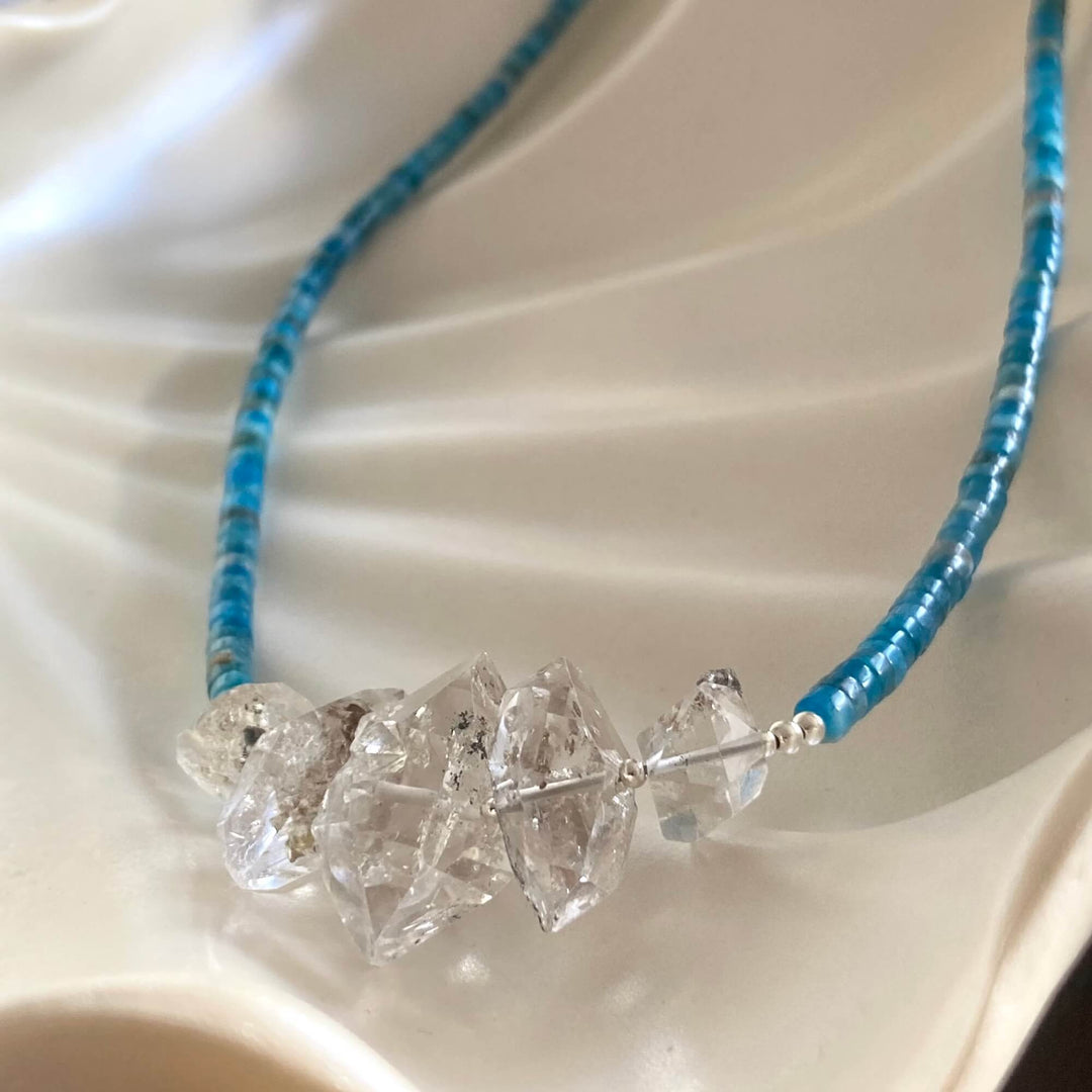 Healers Apatite & Herkimer Diamond Statement Necklace