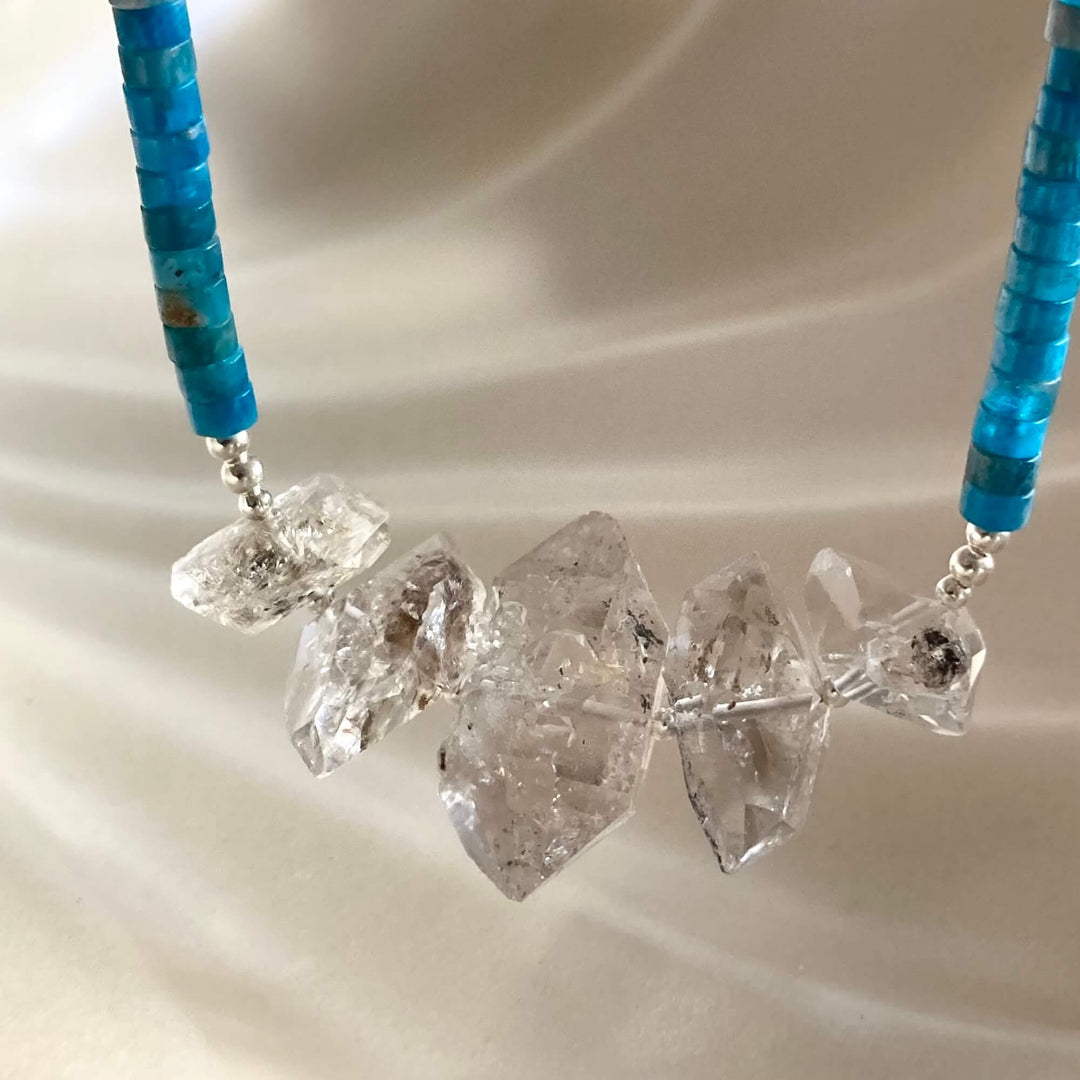 Healers Apatite & Herkimer Diamond Statement Necklace