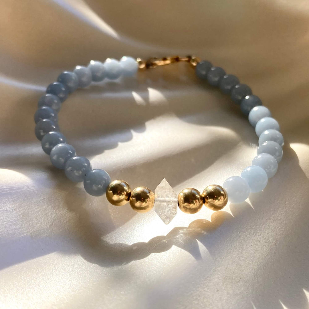 Golden Herkimer & Angelite Bracelet