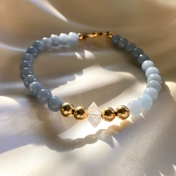 Golden Herkimer & Angelite Bracelet