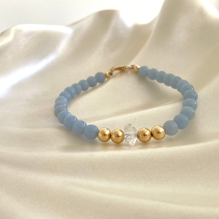 Golden Herkimer & Angelite Bracelet