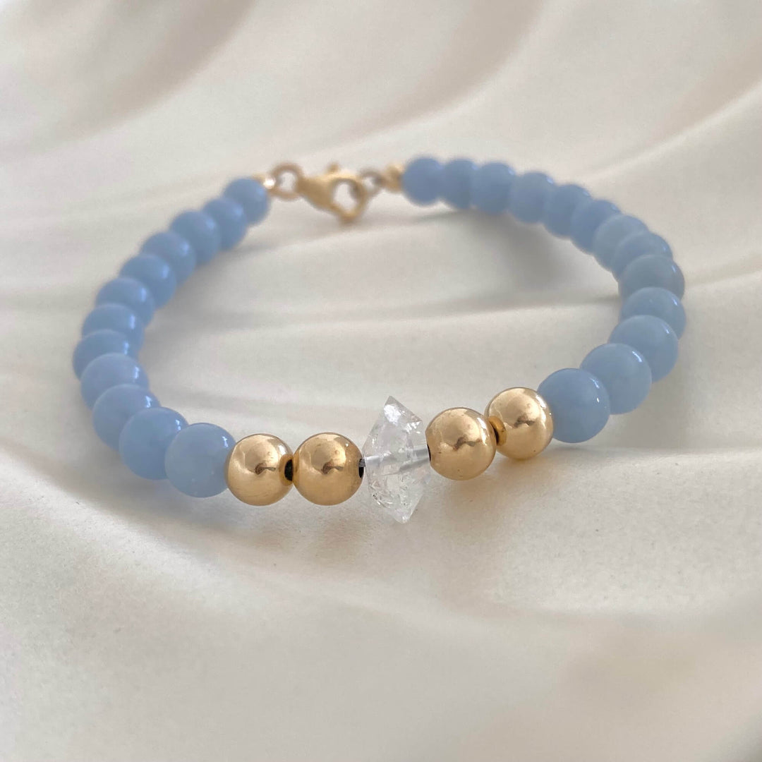 Golden Herkimer & Angelite Bracelet