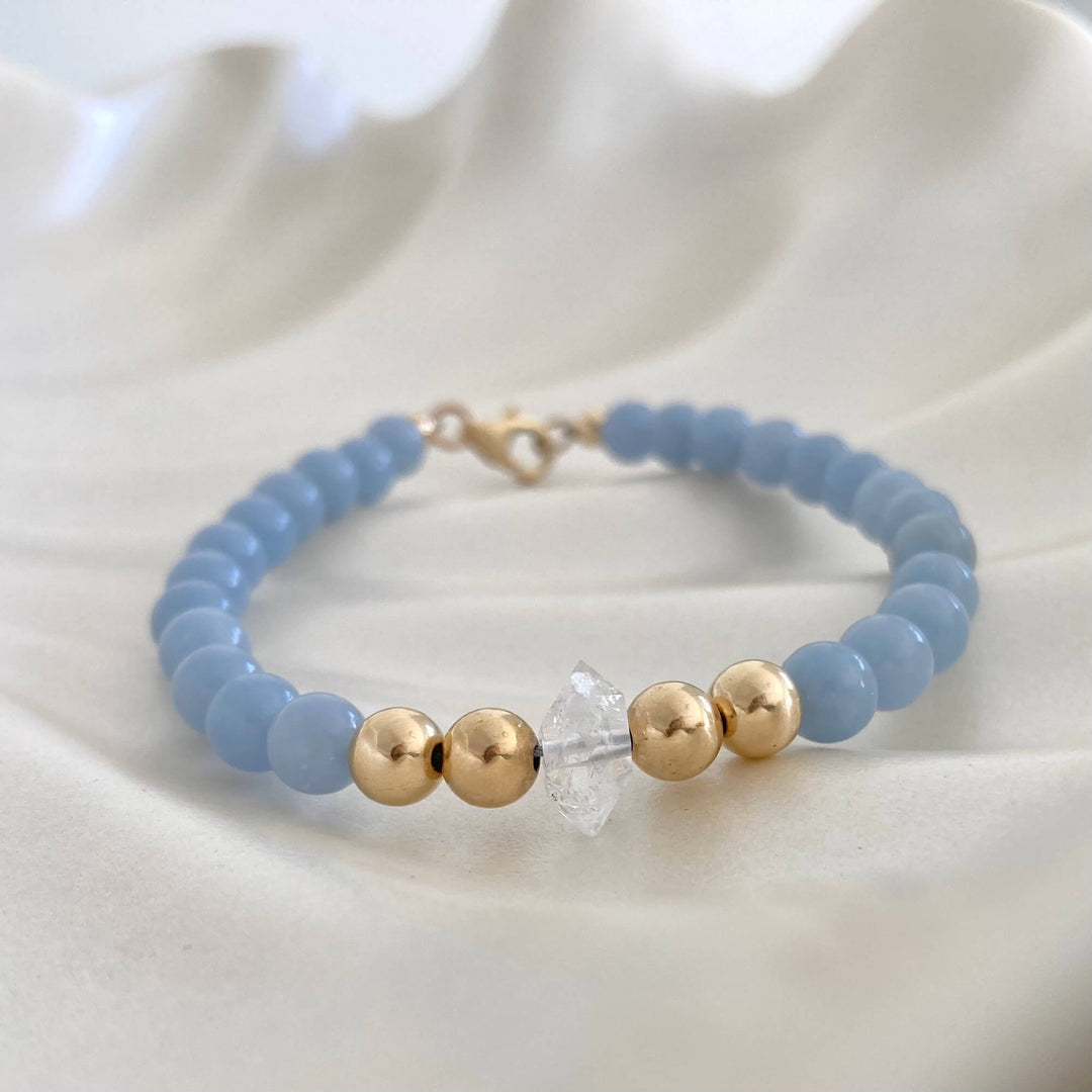 Golden Herkimer & Angelite Bracelet