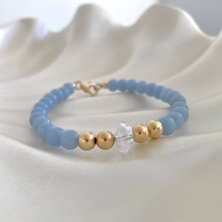 Golden Herkimer & Angelite Bracelet