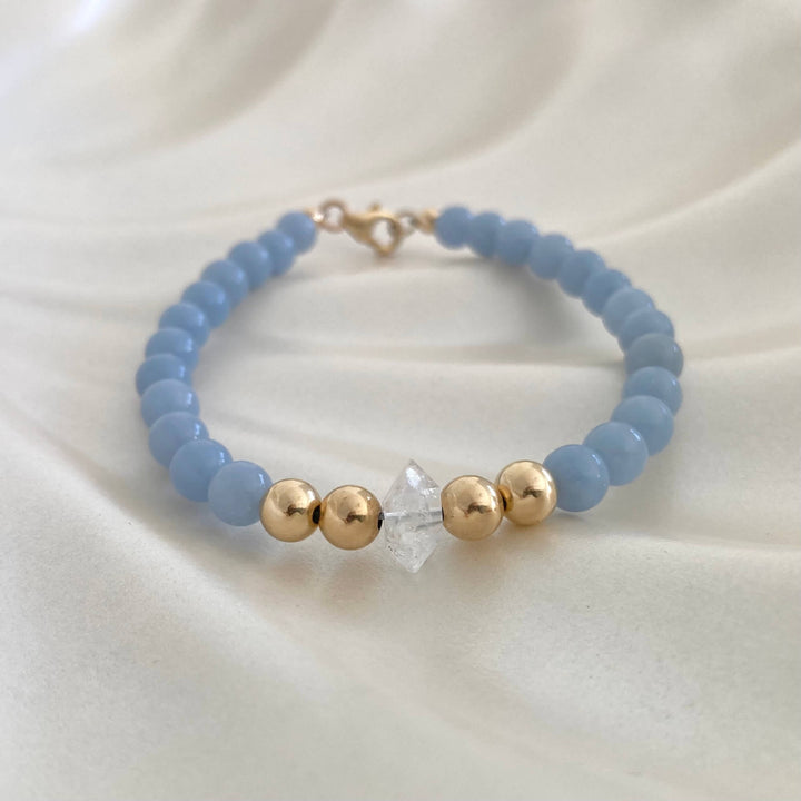 Golden Herkimer & Angelite Bracelet