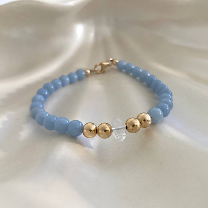 Golden Herkimer & Angelite Bracelet