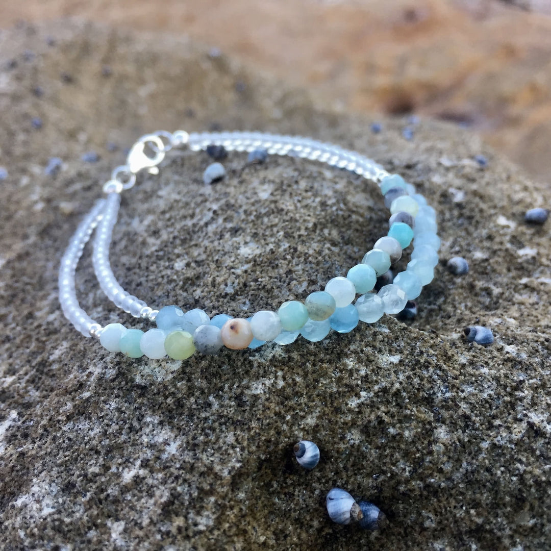 Amazonite & Aquamarine Bracelet Handmade with Aloha by House of Aloha Central Coast NSW Australia