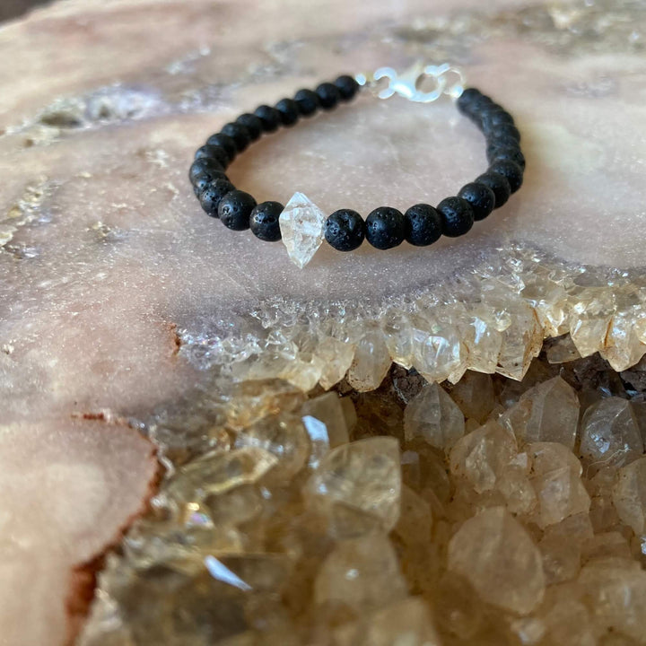 Herkimer Diamond Boy's April Birthstone Bracelet
