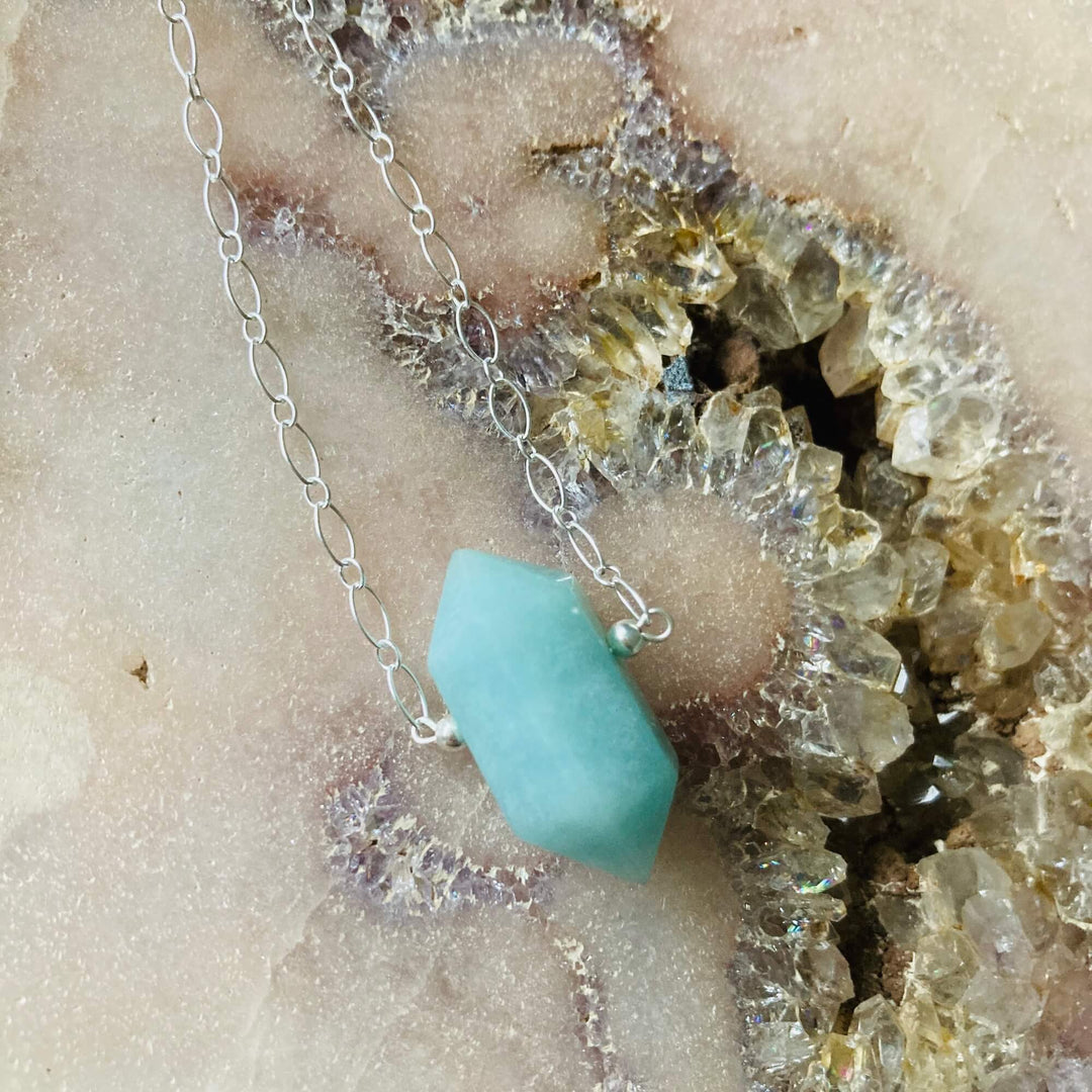 I Am Worthy Double Terminated Crystal Necklace