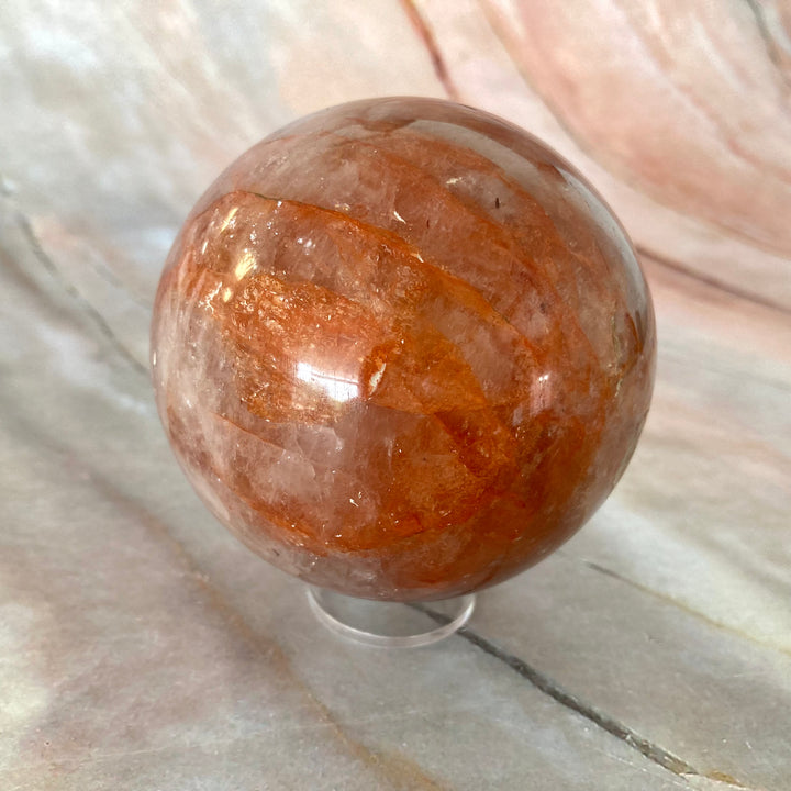 Hematoid Quartz Crystal Sphere