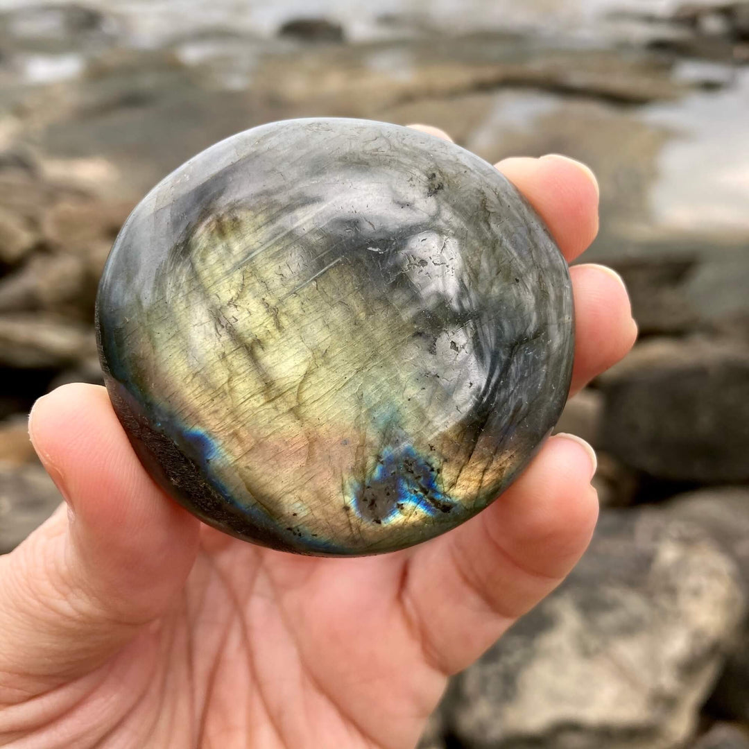 Labradorite Crystal Palm Stone