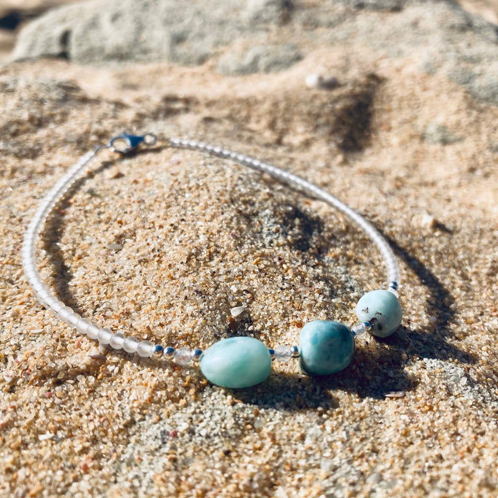 Larimar & Moonstone Anklet for healing