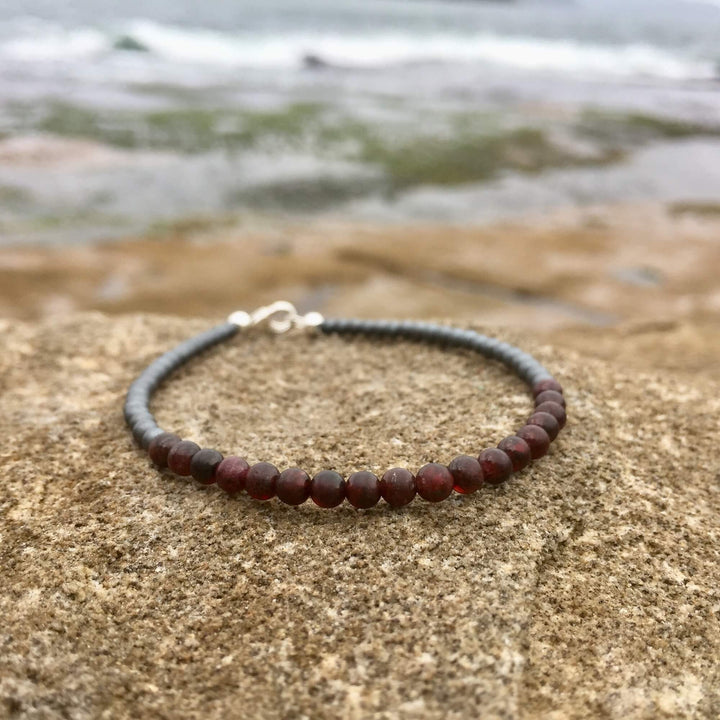 Mens January birthstone bracelet