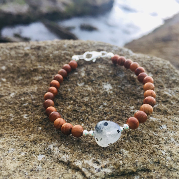 Moon Child Bracelet with Wood Beads