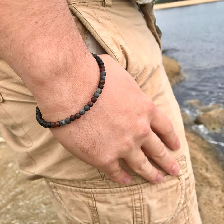 Red Tigers Eye and Larvikite Diffuser bracelet