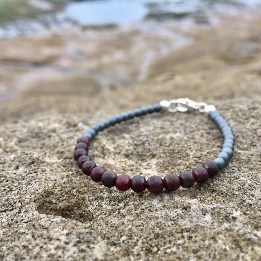 boys garnet birthstone bracelet