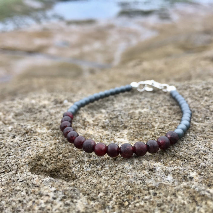 boys garnet birthstone bracelet