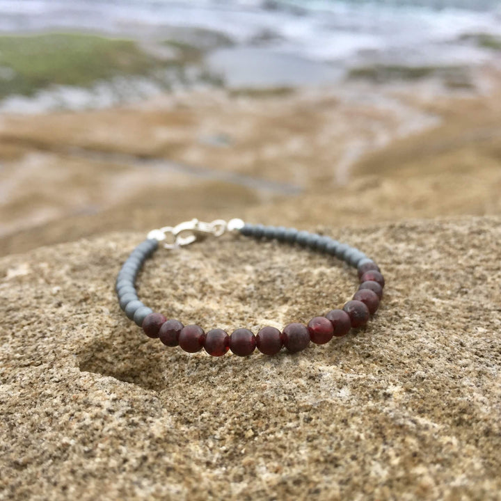 boys garnet january birthstone bracelet