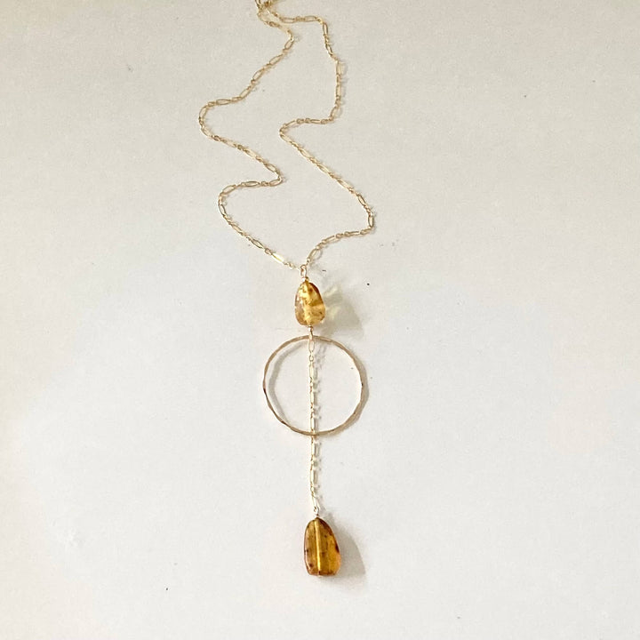 Golden Priestess - Hoop & Amber Necklace for empwerment